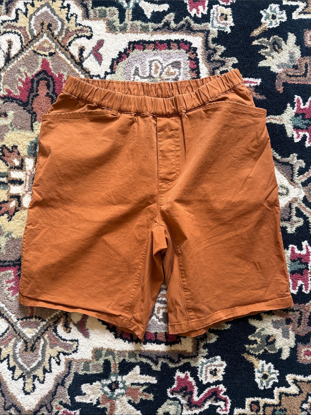 Mountain Hardwear Men's Flat Front Elastic Waist Rust-Orange Shorts
